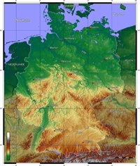 Deutschland topographisch